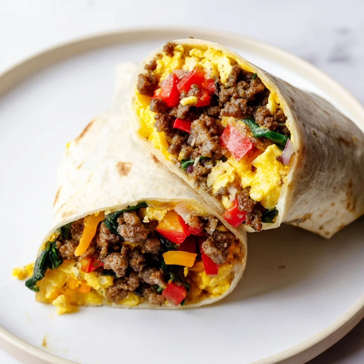 Golden brown Make-Ahead Breakfast Burritos, overflowing with savory fillings, a perfect grab-and-go meal.