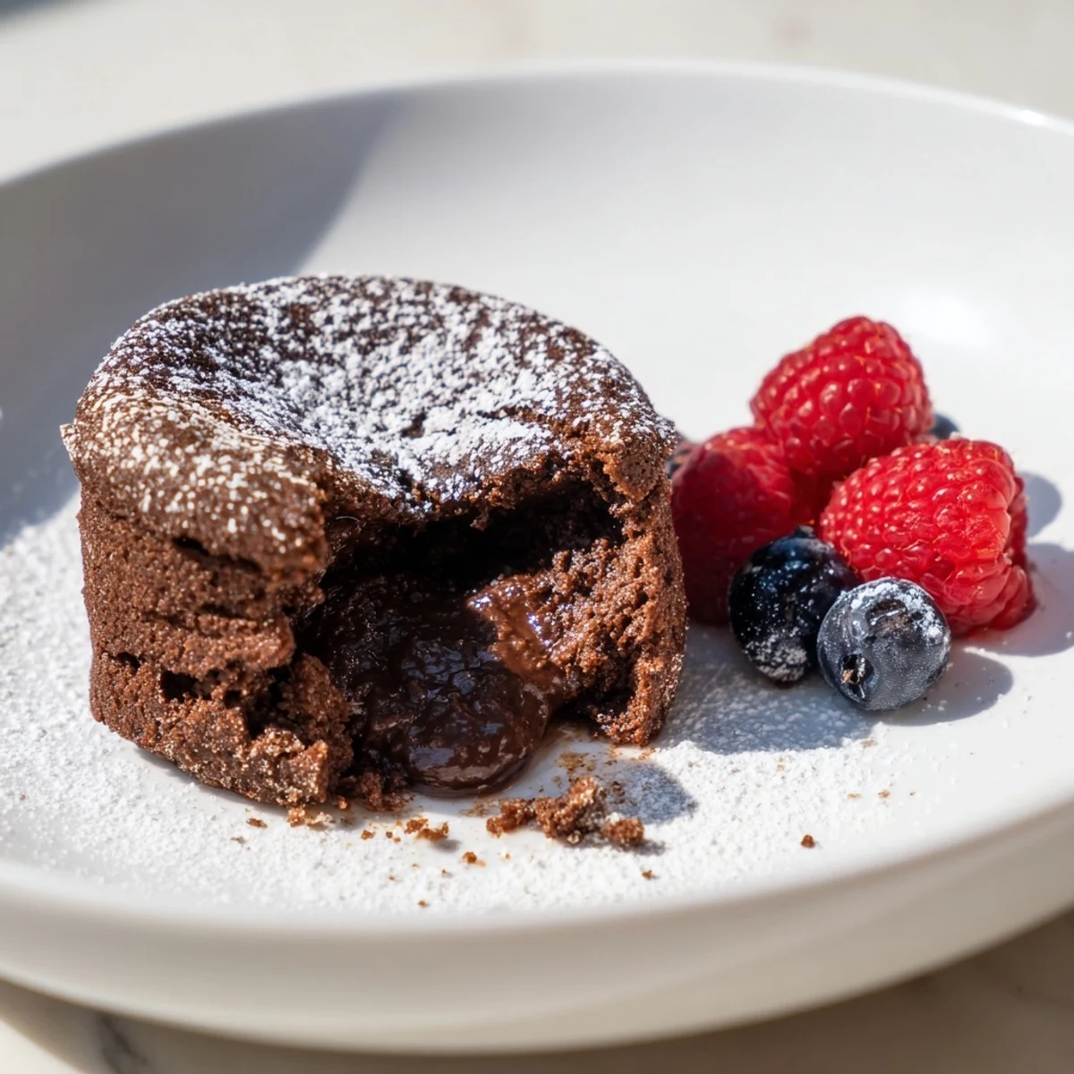 Warm, gooey center oozes from these individual Mini Chocolate Lava Cakes, offering a decadent dessert experience.