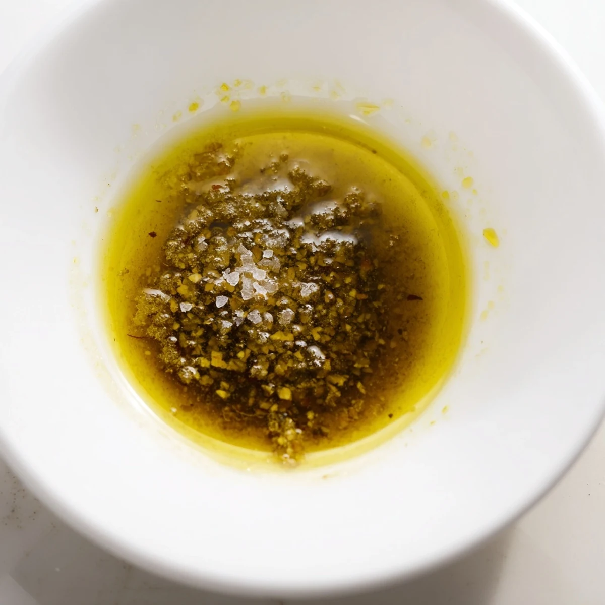 Simple Honey Vinaigrette Salad Dressing, a creamy emulsion ready to drizzle over a vibrant green salad.