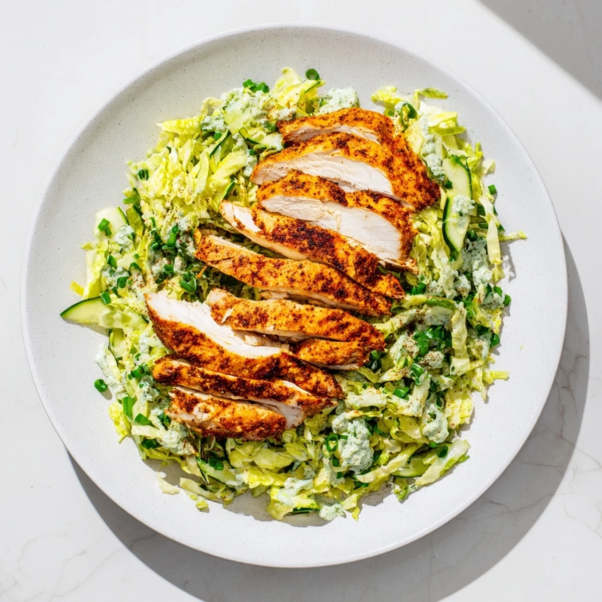 Green Goddess Chicken Wraps boast grilled chicken and a vibrant veggie salad rolled in wraps.