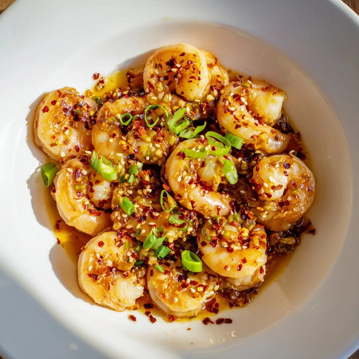 Golden Korean Garlic Butter Shrimp swimming in a rich, buttery sauce, ready to serve with rice.