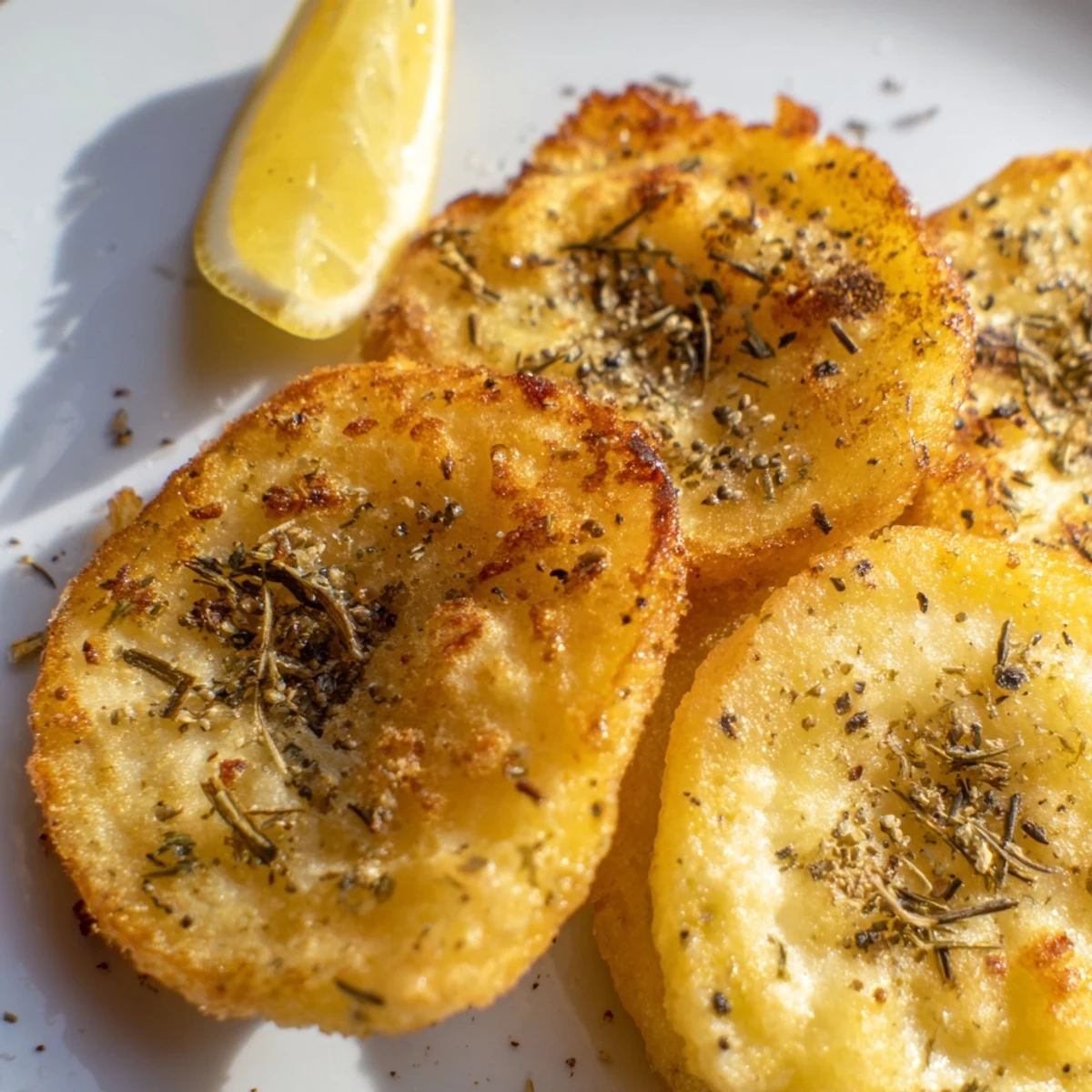 Golden, sizzling Greek Saganaki cheese, crispy on the outside, ready for a lemon squeeze.