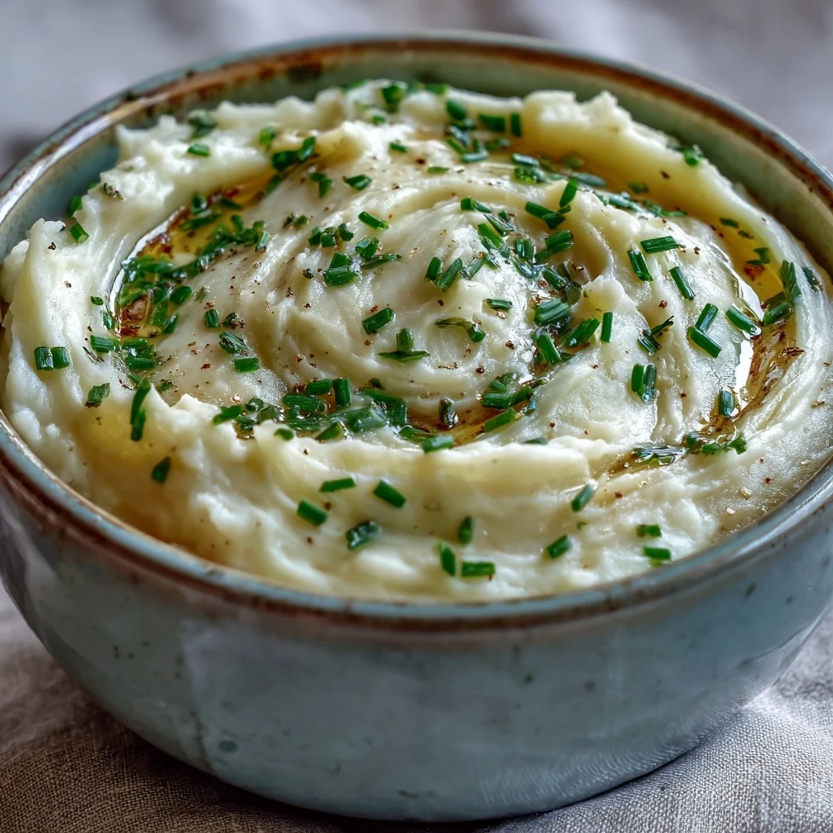 Earthy Potato Leek Soup simmered with Yukon Gold potatoes, served alongside warm, crusty artisan bread.