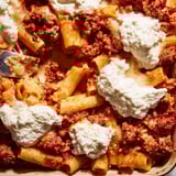 Layered Freezer Make-Ahead Baked Ziti with ziti pasta, rich tomato sauce, creamy ricotta, and golden cheese.