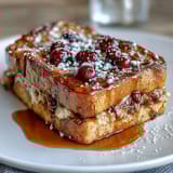 Blueberry Pancake Casserole Baked in the Oven with golden-brown edges and juicy berries bursting through fluffy layers.  