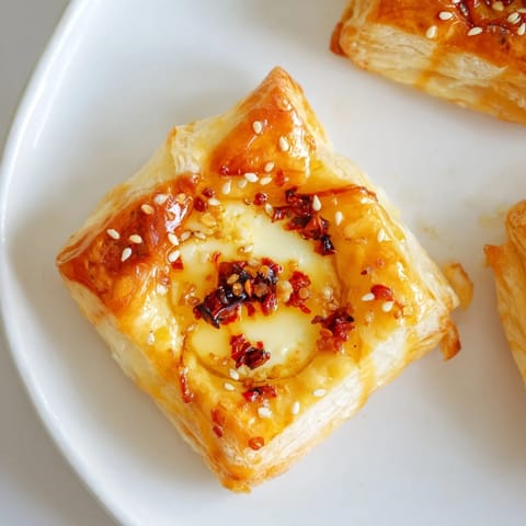 Chili Crisp Honey Brie Bites