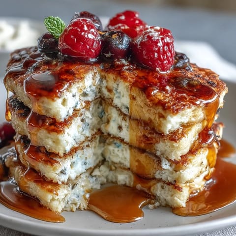 Delicious high-protein Icelandic Skyr Pancakes, ready for syrup and a delicious breakfast.