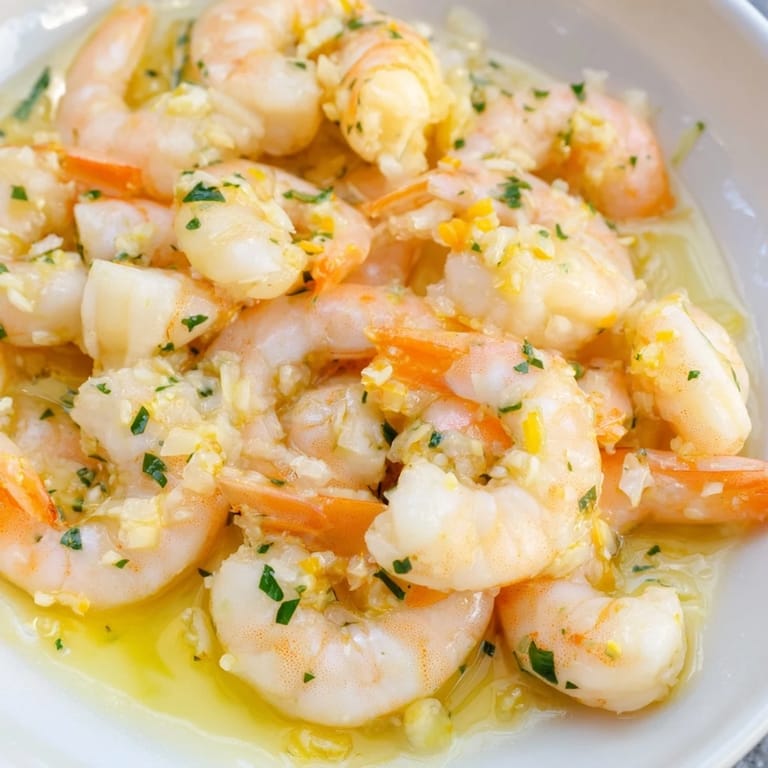 Tender shrimp bathed in garlic and lemon: A beautiful serving of 15-Minute Garlic Shrimp Scampi.
