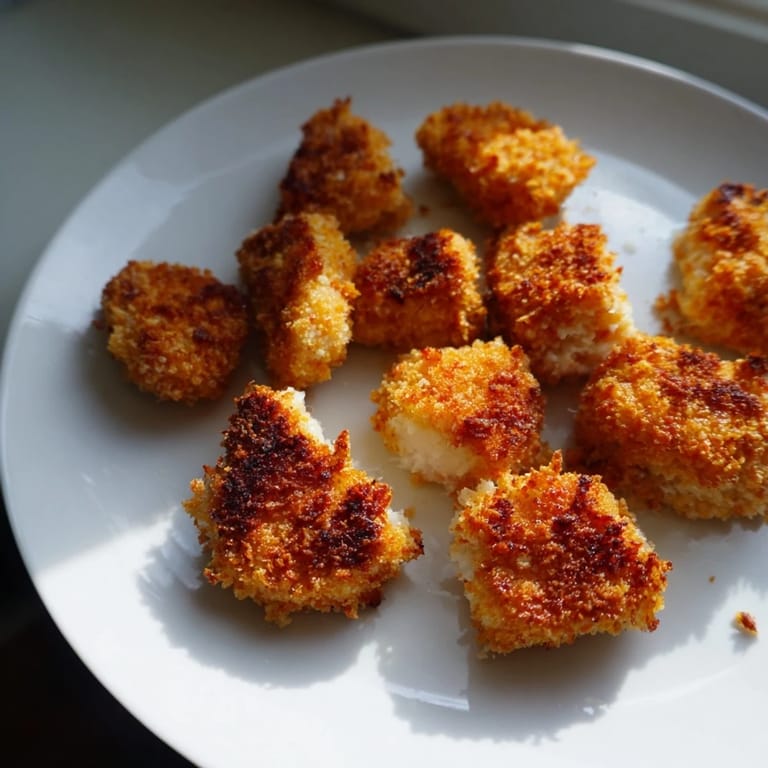 Crunchy panko-crusted air fryer un-fried chicken nuggets, a healthy and delicious kid-friendly meal option.