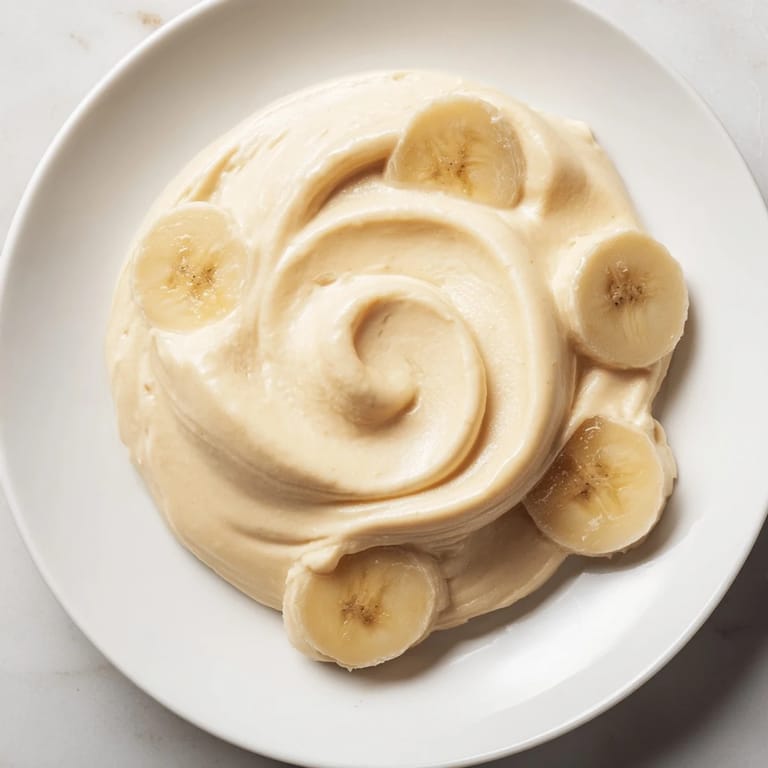 Swirled, homemade 2-Ingredient Banana Ice Cream, a naturally sweet and dairy-free dessert option.