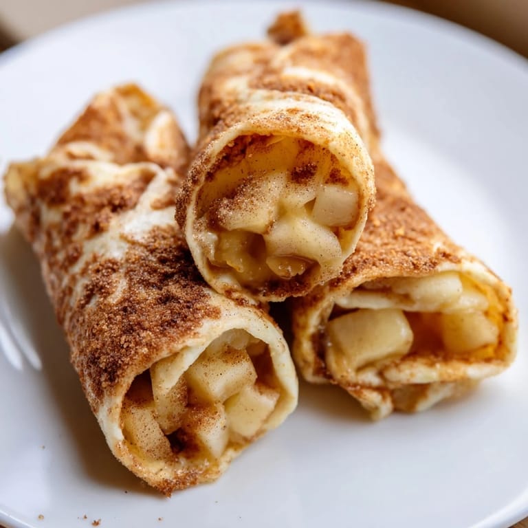 Enjoy the warm, spiced apple filling in these delightful and easy Apple Pie Roll-Ups, perfect for dessert.