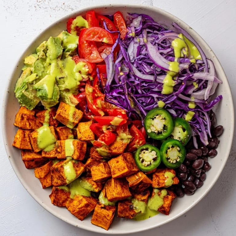 Healthy and delicious, these Sweet Potato Taco Bowls feature a beautiful medley of fresh, flavorful ingredients.