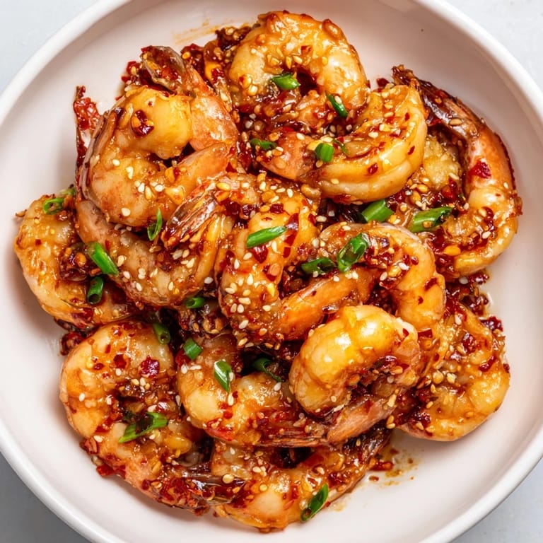 Plump shrimp coated in a vibrant garlic butter, enticing Korean Garlic Butter Shrimp, perfect for pescatarians.