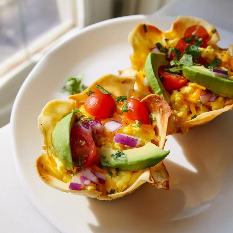 Fresh cilantro, avocado slices, and salsa garnish these oven-baked Sheet Pan Breakfast Tacos for a vibrant Tex-Mex breakfast.