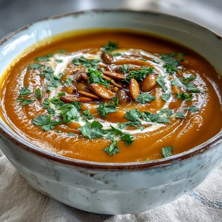 Steaming bowl of velvety Carrot Ginger Soup, featuring fresh grated ginger, olive oil, and a bright lemon garnish.