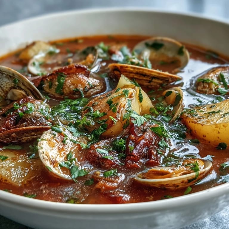 Spoon-ready Manhattan Clam Chowder served hot in a rustic bowl, garnished with fresh parsley and oyster crackers.