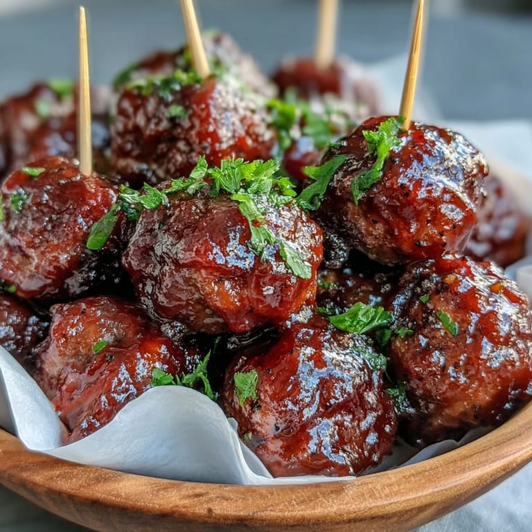 Tender grape jelly and chili sauce meatballs over fluffy rice, garnished with green onions for a hearty weeknight dinner.