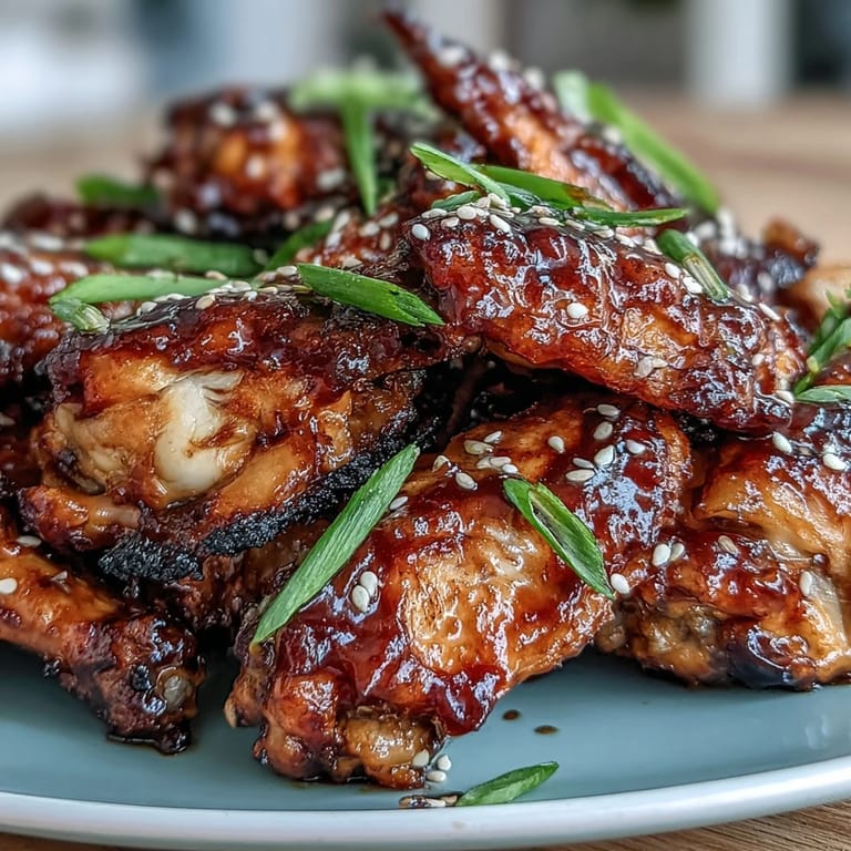 A close-up of Coca Cola Chicken Wings shows tender meat falling off the bone, covered in a rich, savory-sweet glaze.
