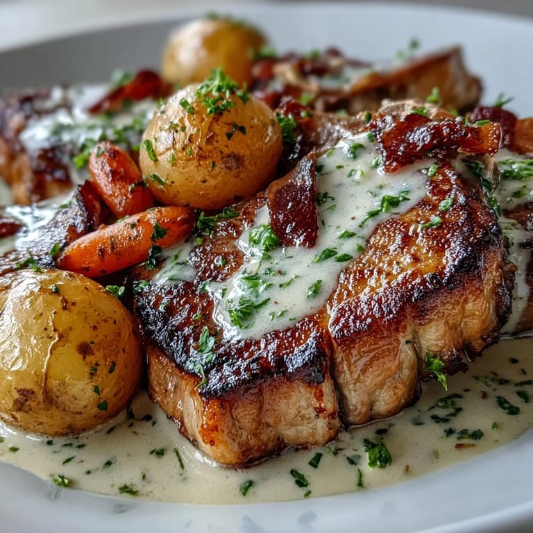 Slow-cooked Crockpot Ranch Pork Chops smothered in rich ranch gravy, served over fluffy mashed potatoes for dinner.