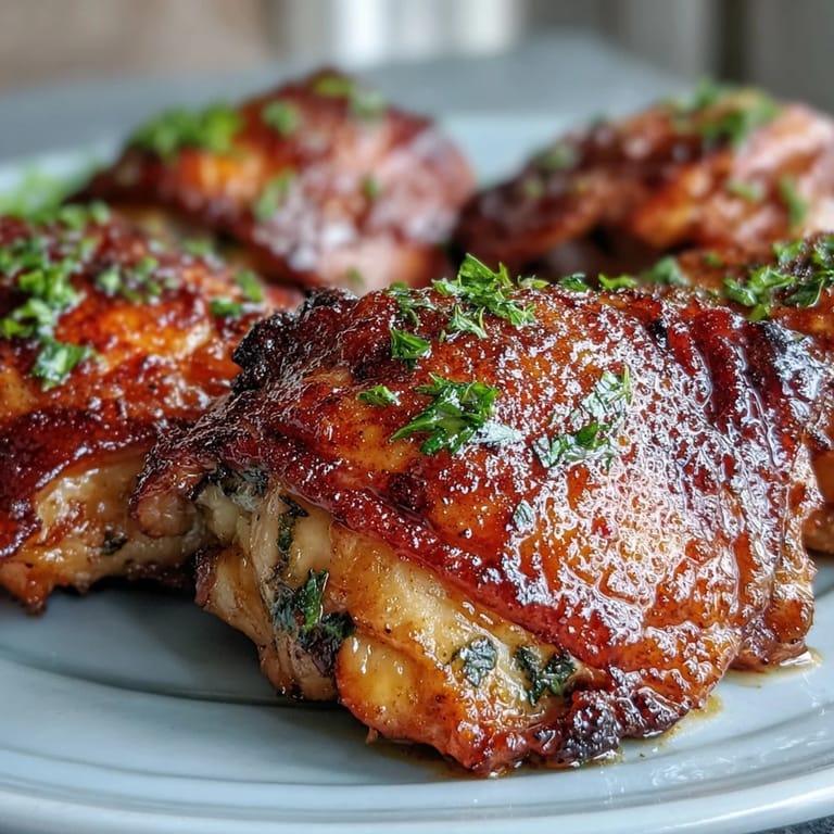 Crispy baked bone-in chicken thighs with smoky spice rub, served alongside roasted vegetables for dinner.