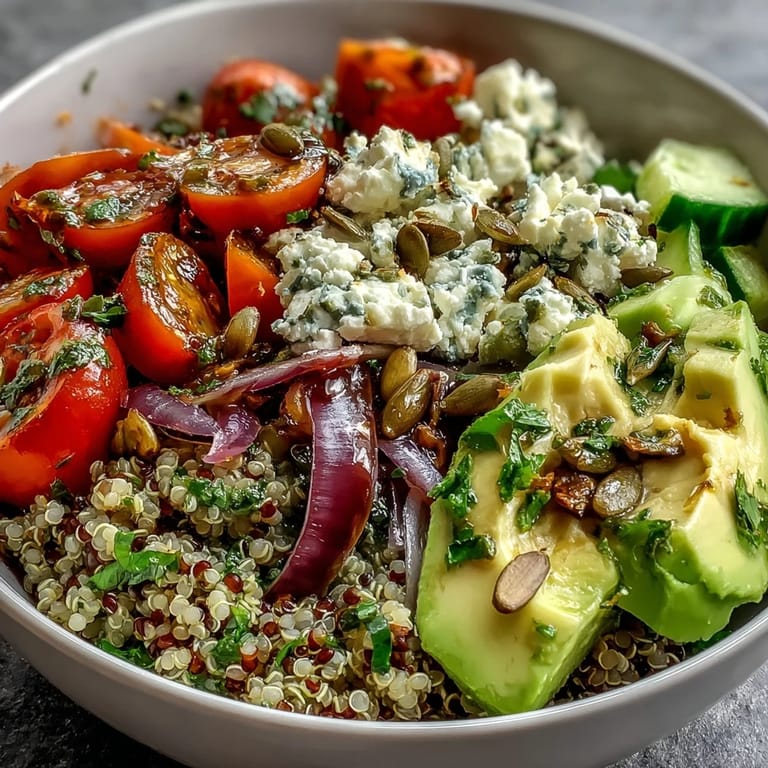 The Simple Grain Bowl features fluffy quinoa, grilled chicken, cherry tomatoes, and a drizzle of lemon dressing.  
