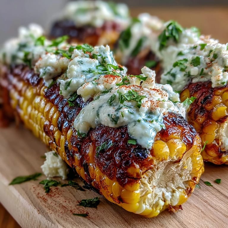 Warm, tangy Elote-Style Microwave Corn on the Cob coated in Cotija cheese and lime crema.