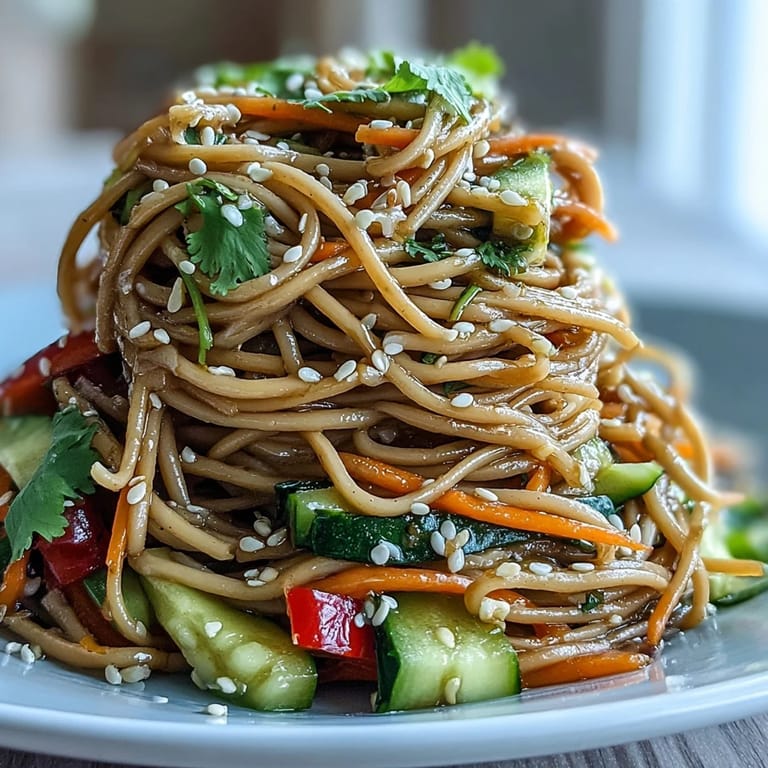 Enjoy this easy cold soba noodle salad, a perfect light and flavorful side dish.